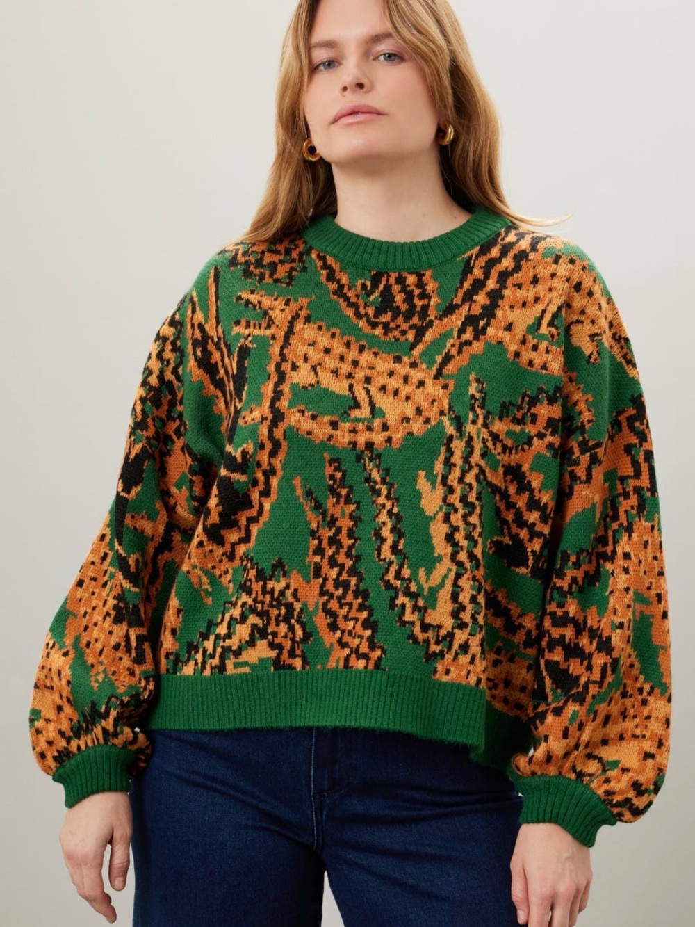 FARM Rio Crocodile Knit Sweater - Large